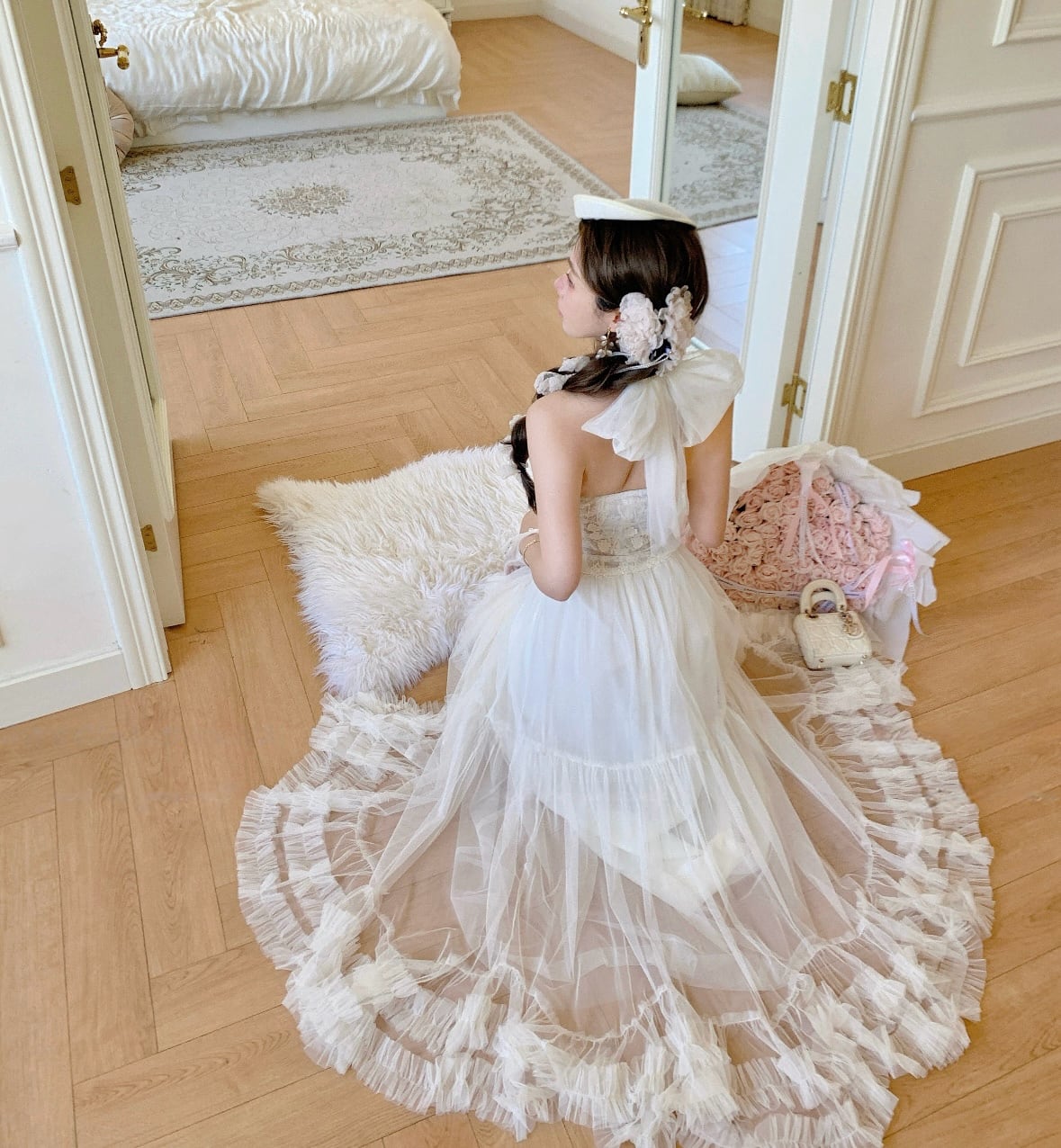 【dress】ホルターネックチュールワンピース　N3530