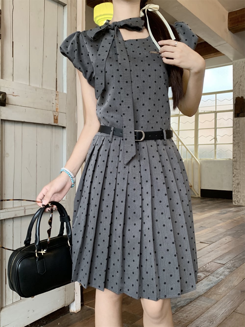 【dress】ドット柄ワンピース　M25216