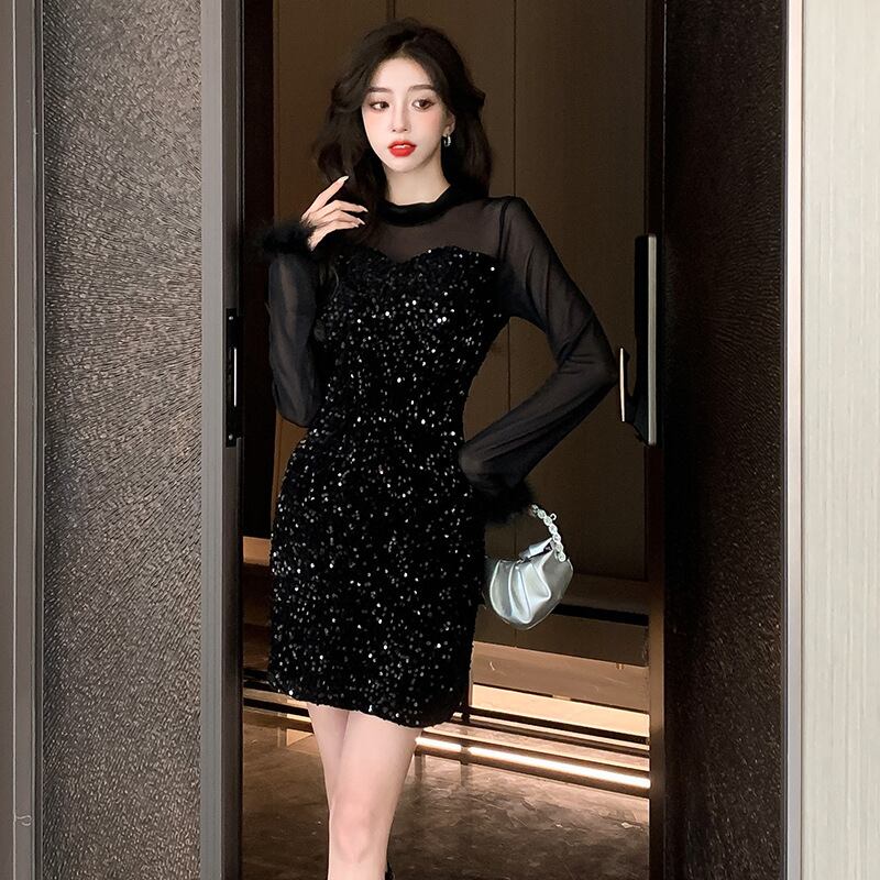 【dress】スパンコールワンピース　M27559