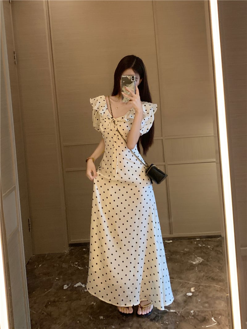 【dress】ドット柄ワンピース　M24031