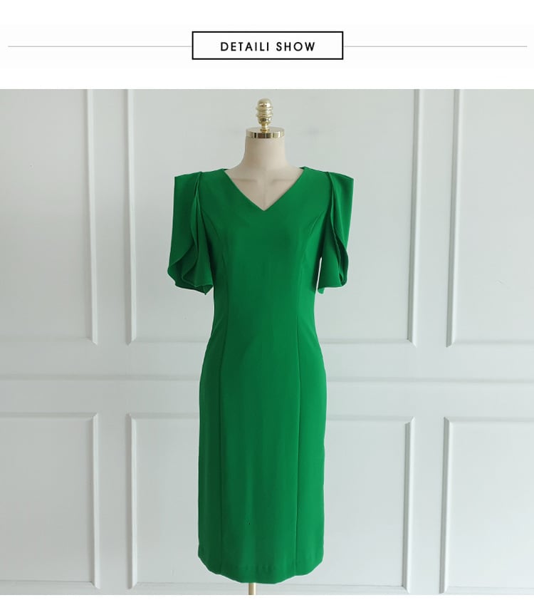 【dress】Vネックフリルワンピース　M24286