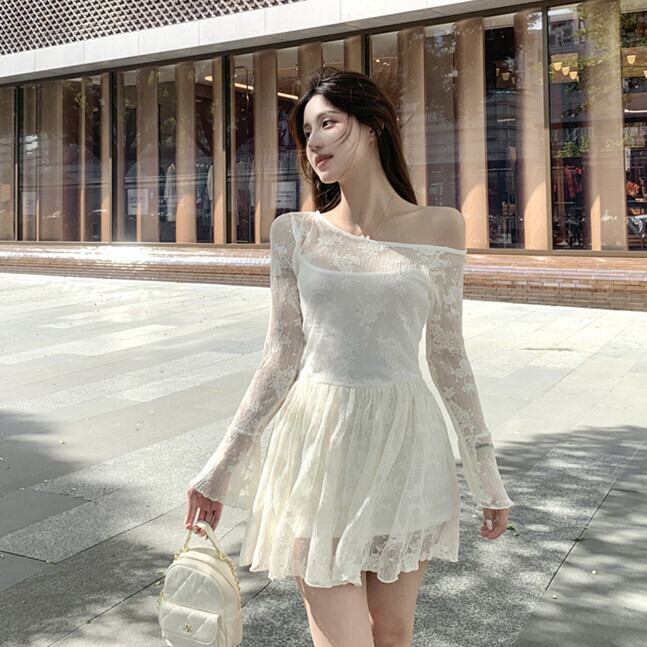 【dress】レース切り替えワンピース　M29873