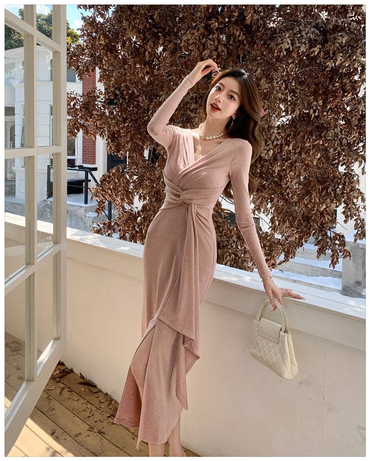 【dress】Vネックワンピース　M29498