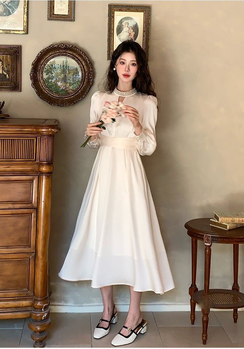 【dress】パールネックデートワンピース　N2982