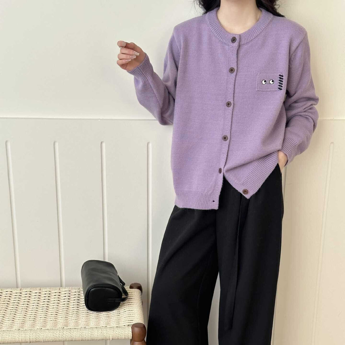 【outer】刺繍ニットカーデ　M29010