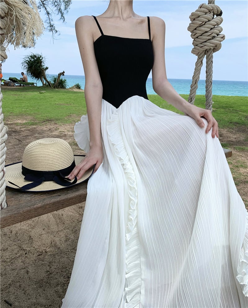 【dress】フリル切り替えワンピース　M24200