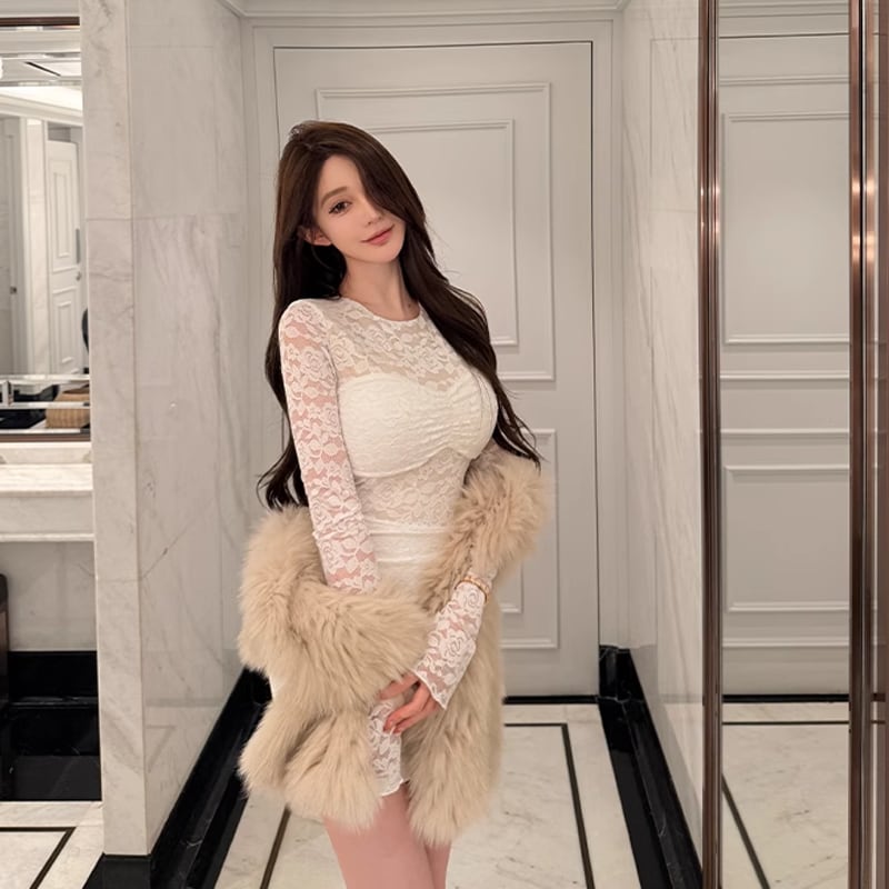 【dress】レースタイトワンピース Q7624
