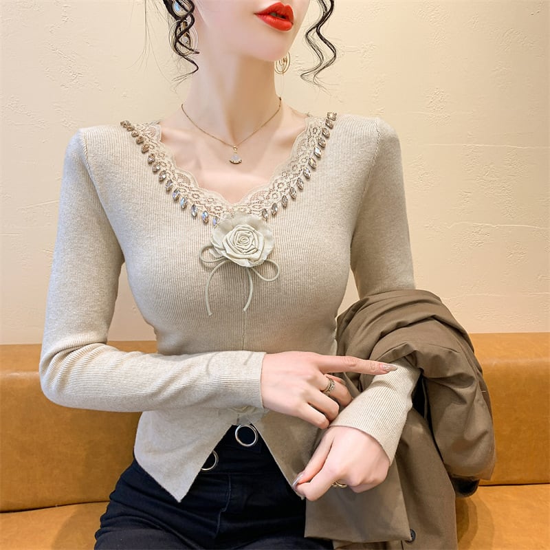 【tops】立体フラワーニットトップス　M27793