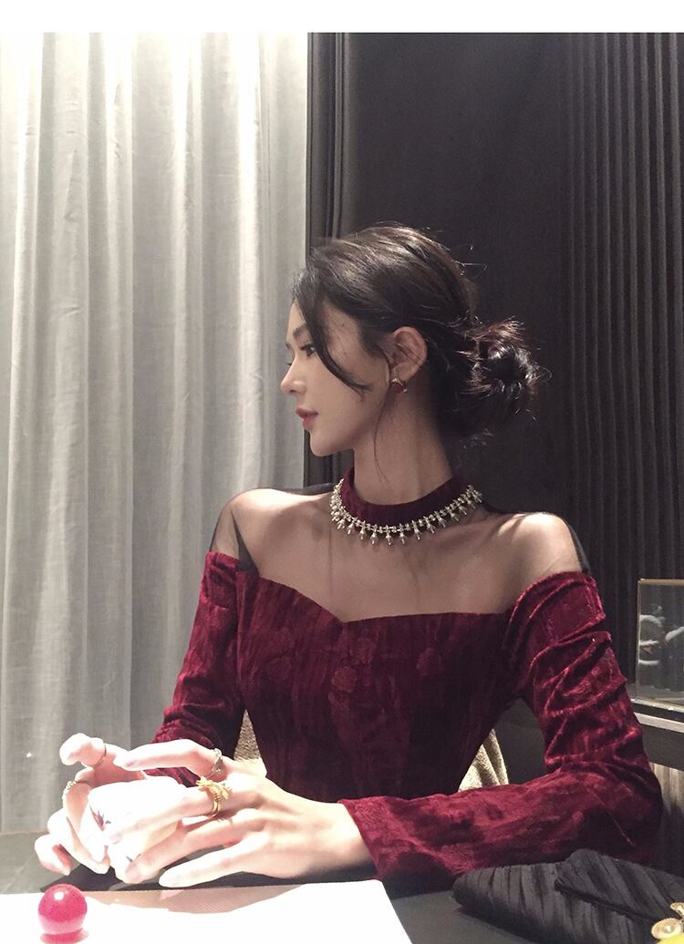 【dress】ビジュードッキングデートワンピース　M28156
