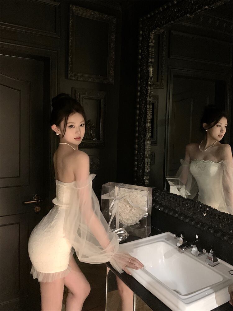 【dress】ボートネックデートワンピース　M29659