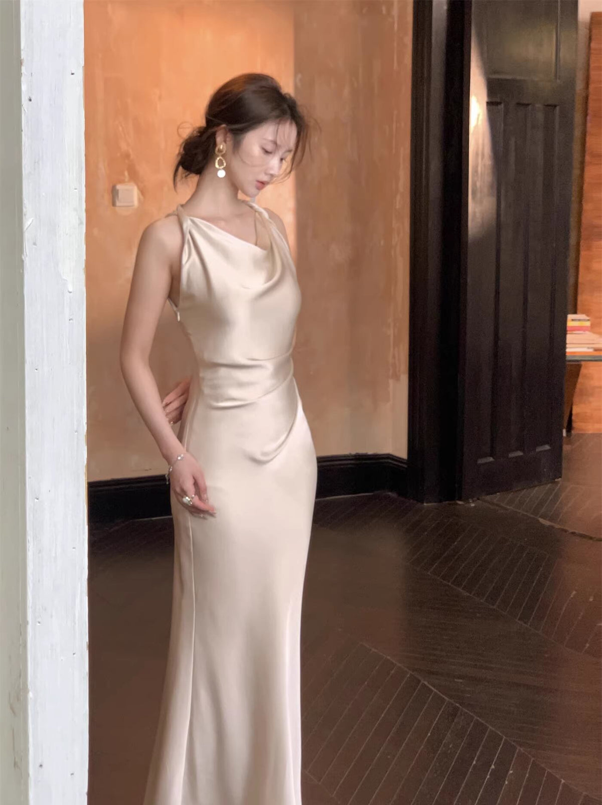 【dress】ノースリーブロングワンピース Q7983