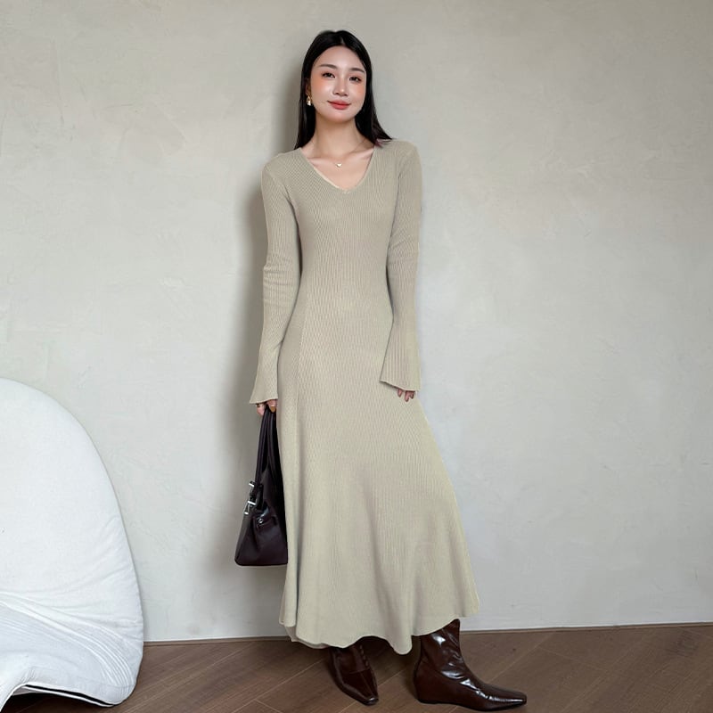 【dress】タイトニットワンピース Q7049