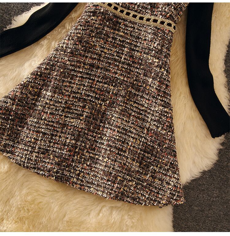 【set】今季マストバイ!気質満点ニットトップス+キャミワンピース秋冬２点セット G3176