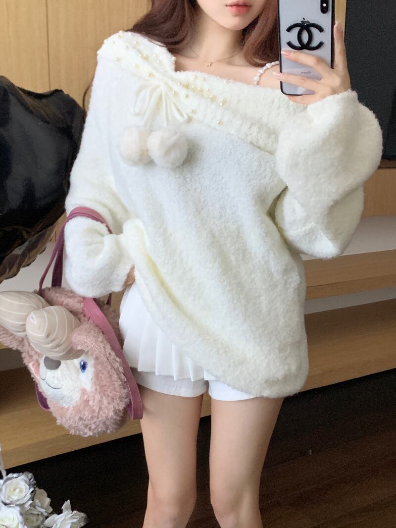 【tops】パールニットセーター　M27064