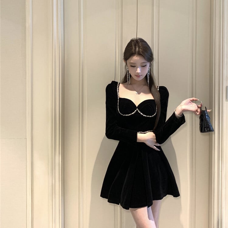 【dress】ビジューデートワンピース　M27806