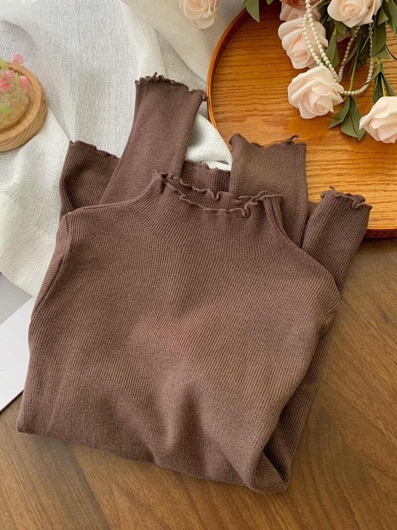 【tops】フリルニットトップス　M27210