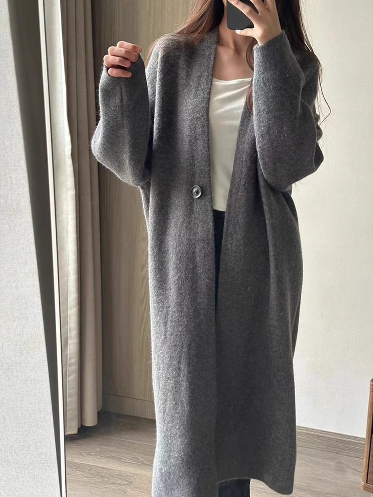 【outer】ロングニットカーディガン Q7034