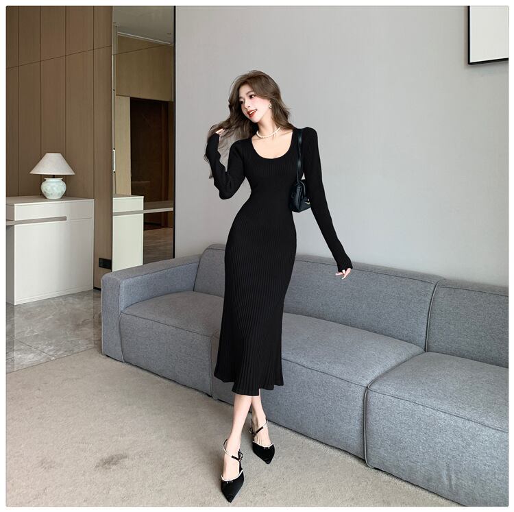 【dress】無地ニットワンピース　M18293