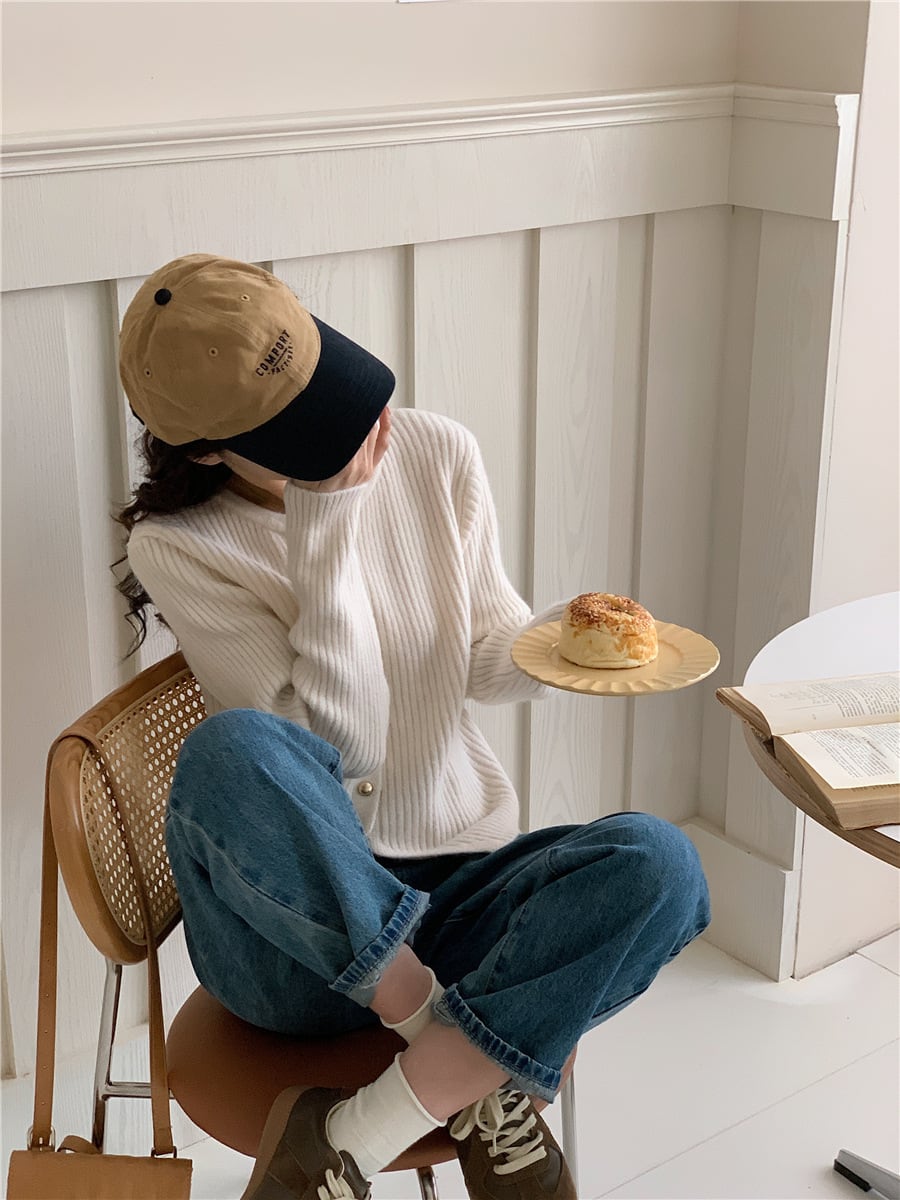 【outer】クルーネックニットカーデ　M18884