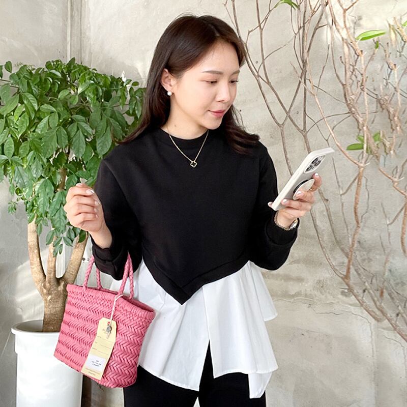 【tops】フリルドッキングパーカー　M18419