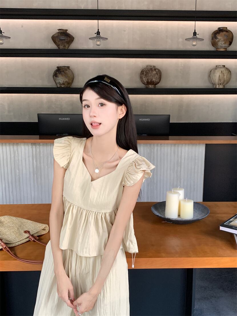 【set】ブラウス+ガウチョパンツ２点セットG21523