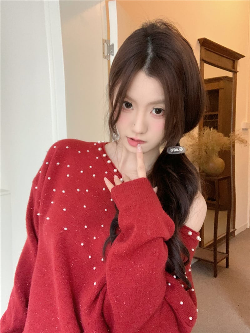 【tops】パールニットセーター　N2726