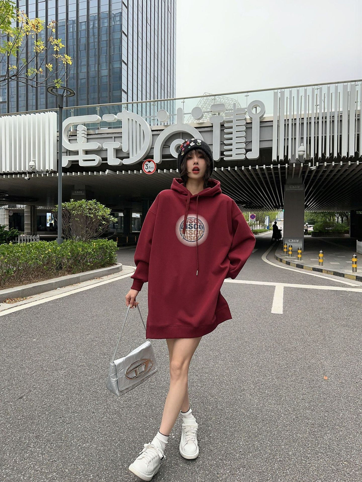 【dress】フード付きカジュアルワンピース    N2167