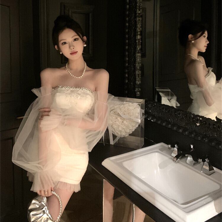 【dress】ボートネックデートワンピース　M29659
