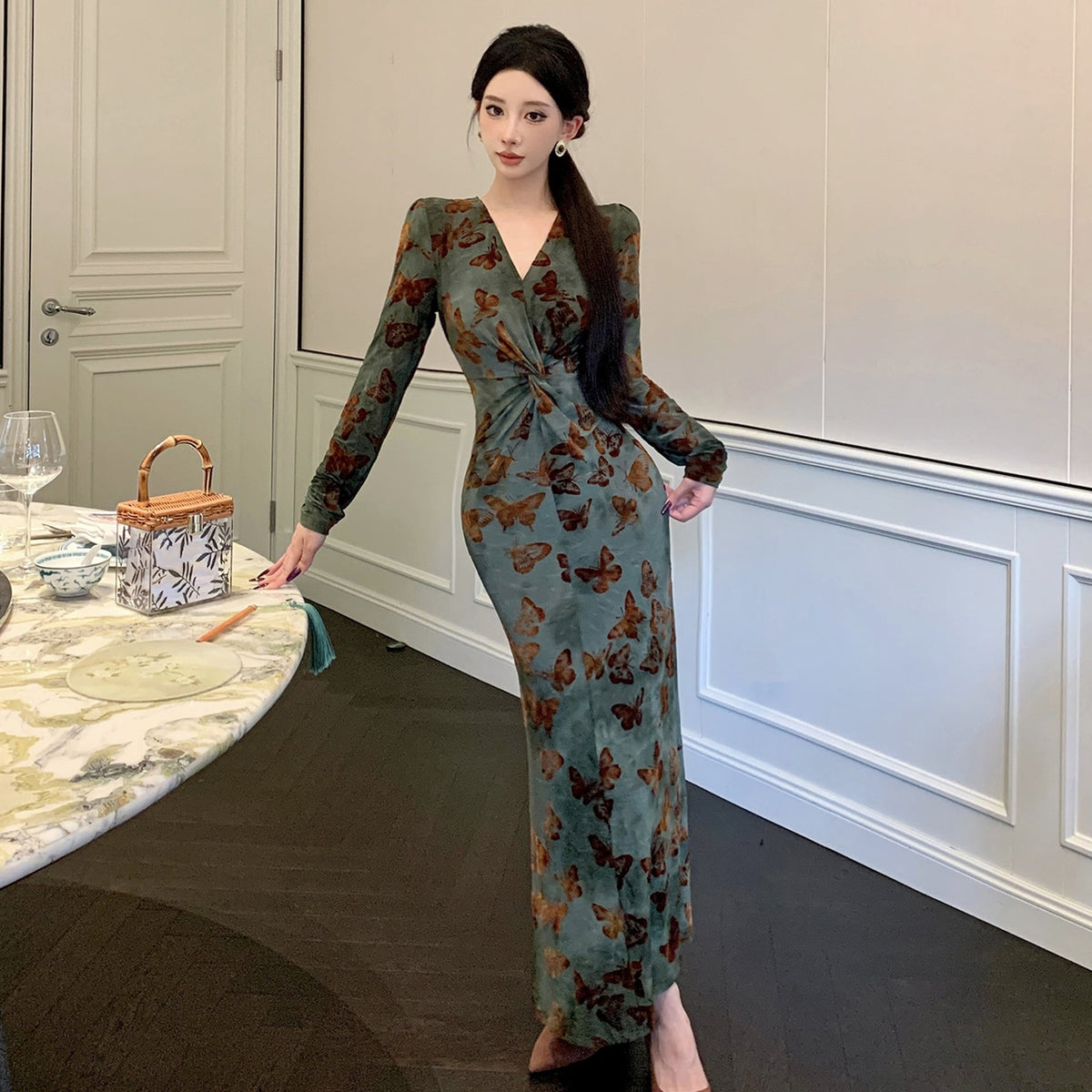 【dress】プリントワンピース　M28123