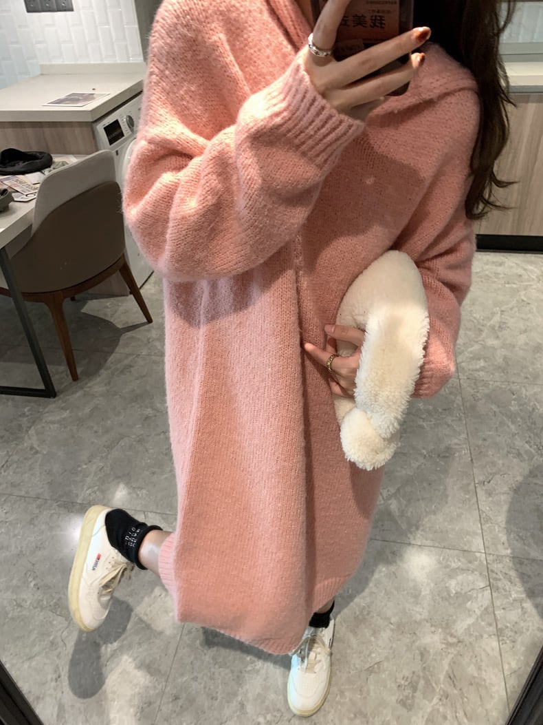 【dress】フード付きニットワンピース　M26317