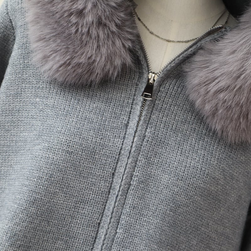 【outer】フードファーニットカーデ　M27632
