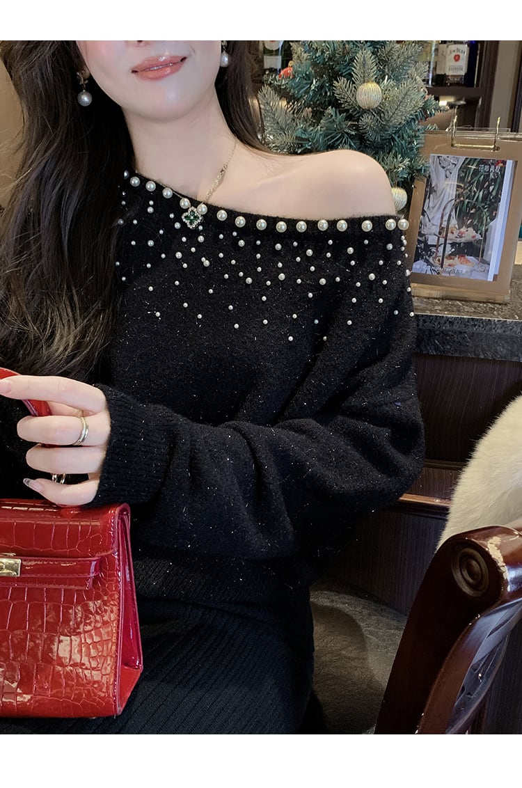 【tops】パールニットトップス　N2882