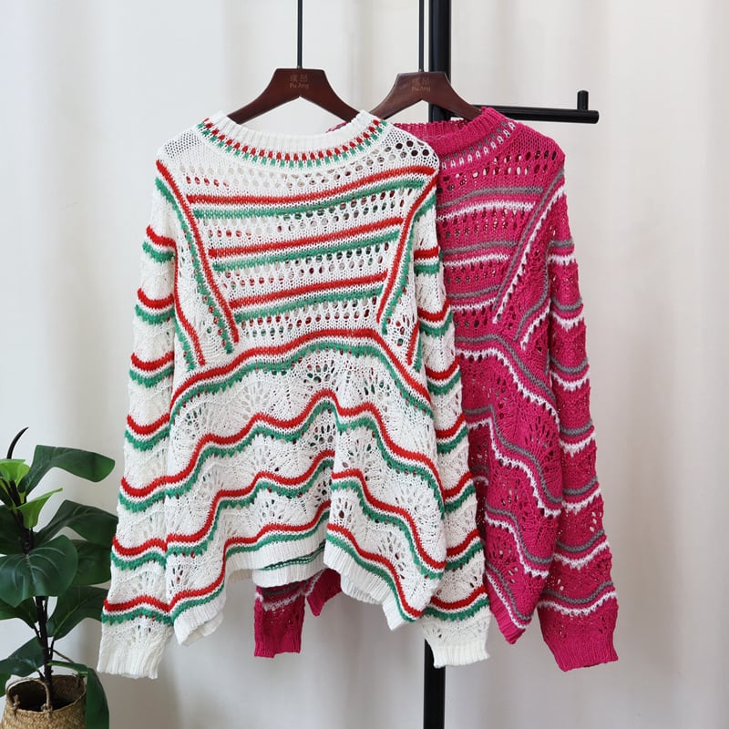 【tops】カットワークニットセーター　M25495