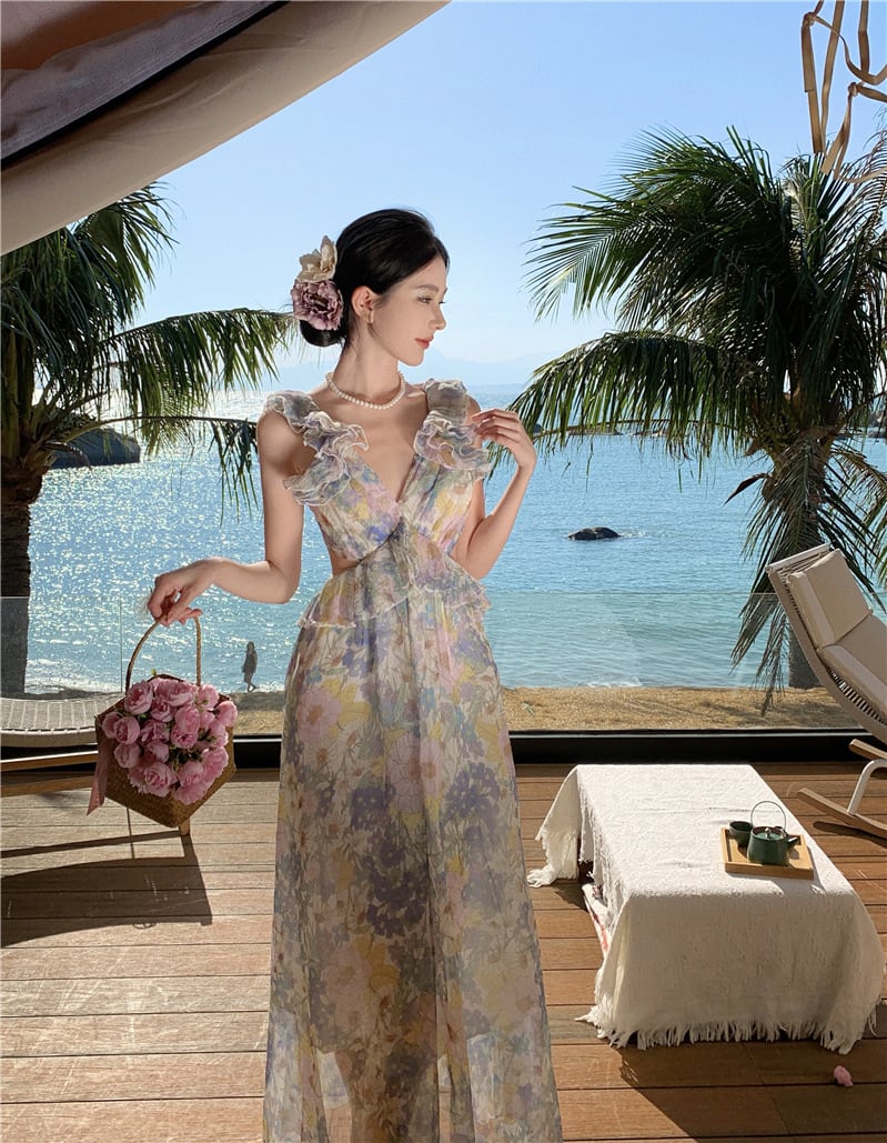 【dress】花柄キャミワンピース　M24546