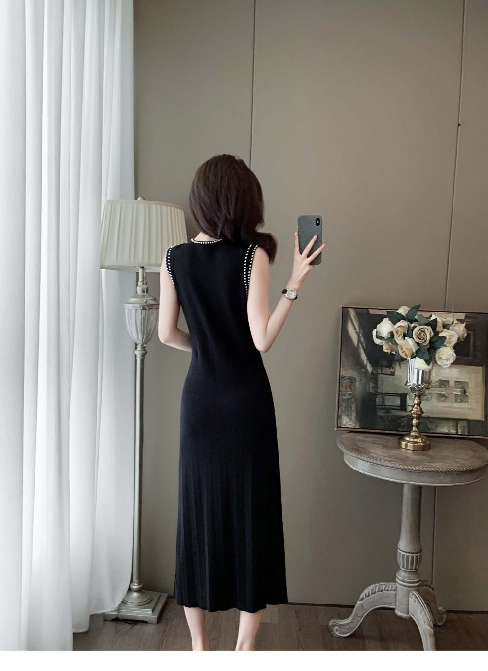 【dress】パールノースリーブニットワンピース　M24911