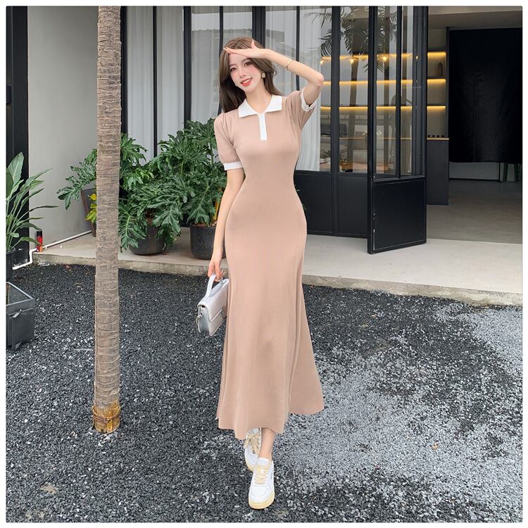 【dress】POLOネックニットワンピース G21110