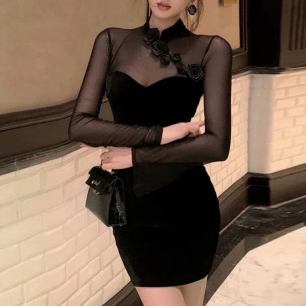 【dress】チュールドッキングワンピース　M27863