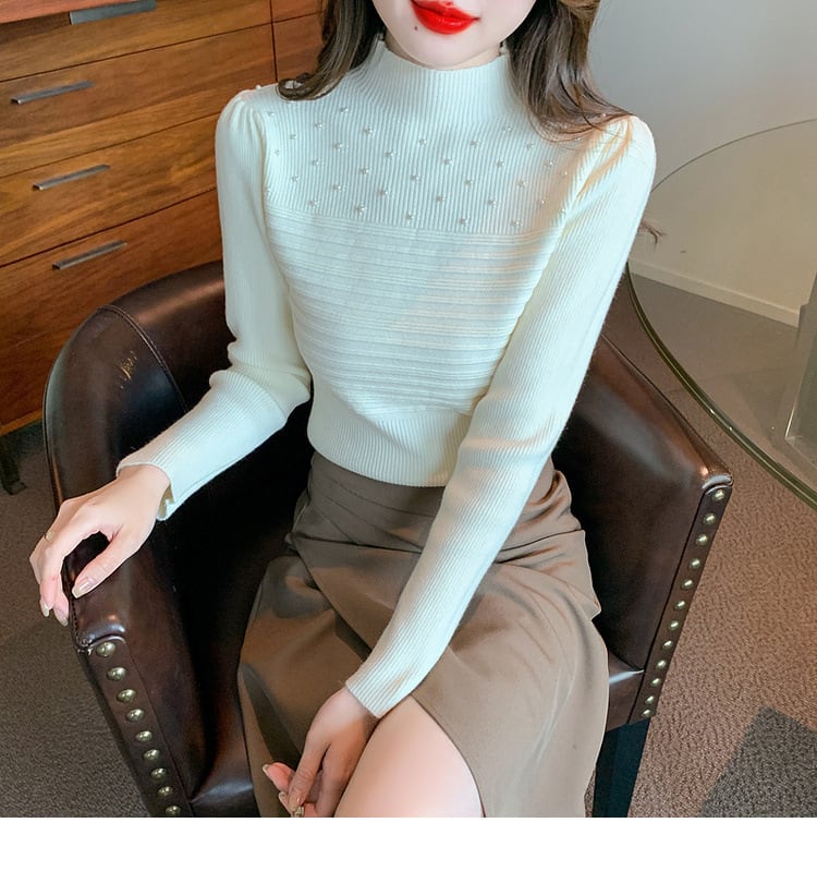 【tops】パールニットトップス　M27553