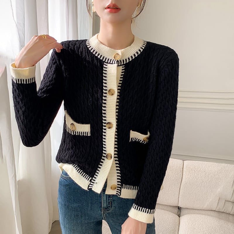 【outer】クルーネックニットカーデ　M27287