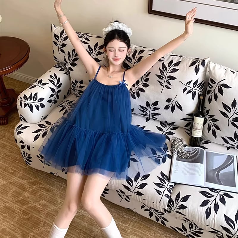 【dress】チュールミニキャミワンピース Q8346