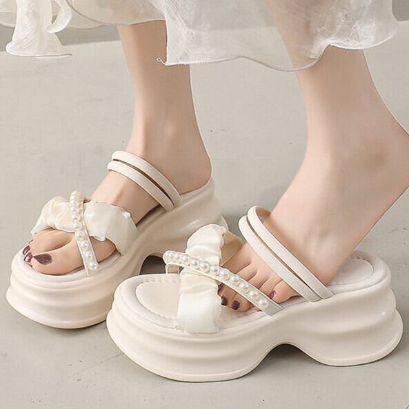 【shoes】パール付きサンダル　M30337