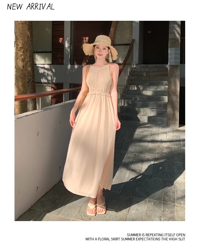 【dress】ニット切り替えワンピース　M24762