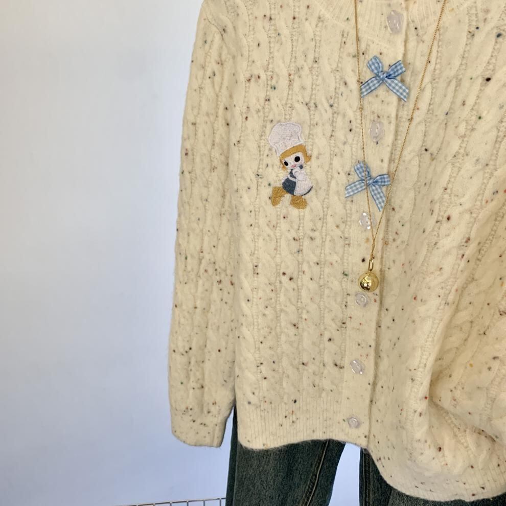 【outer】刺繍ニットカーデ　M29261