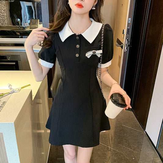 【dress】POLOネックAラインワンピース G21302