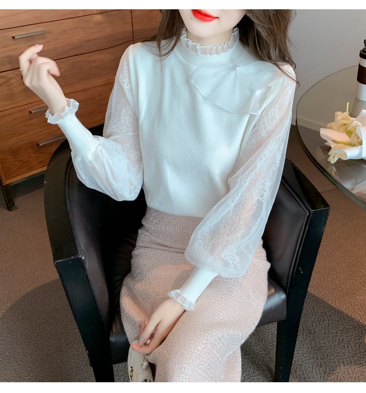 【tops】チュールドッキングニットトップス　M27139