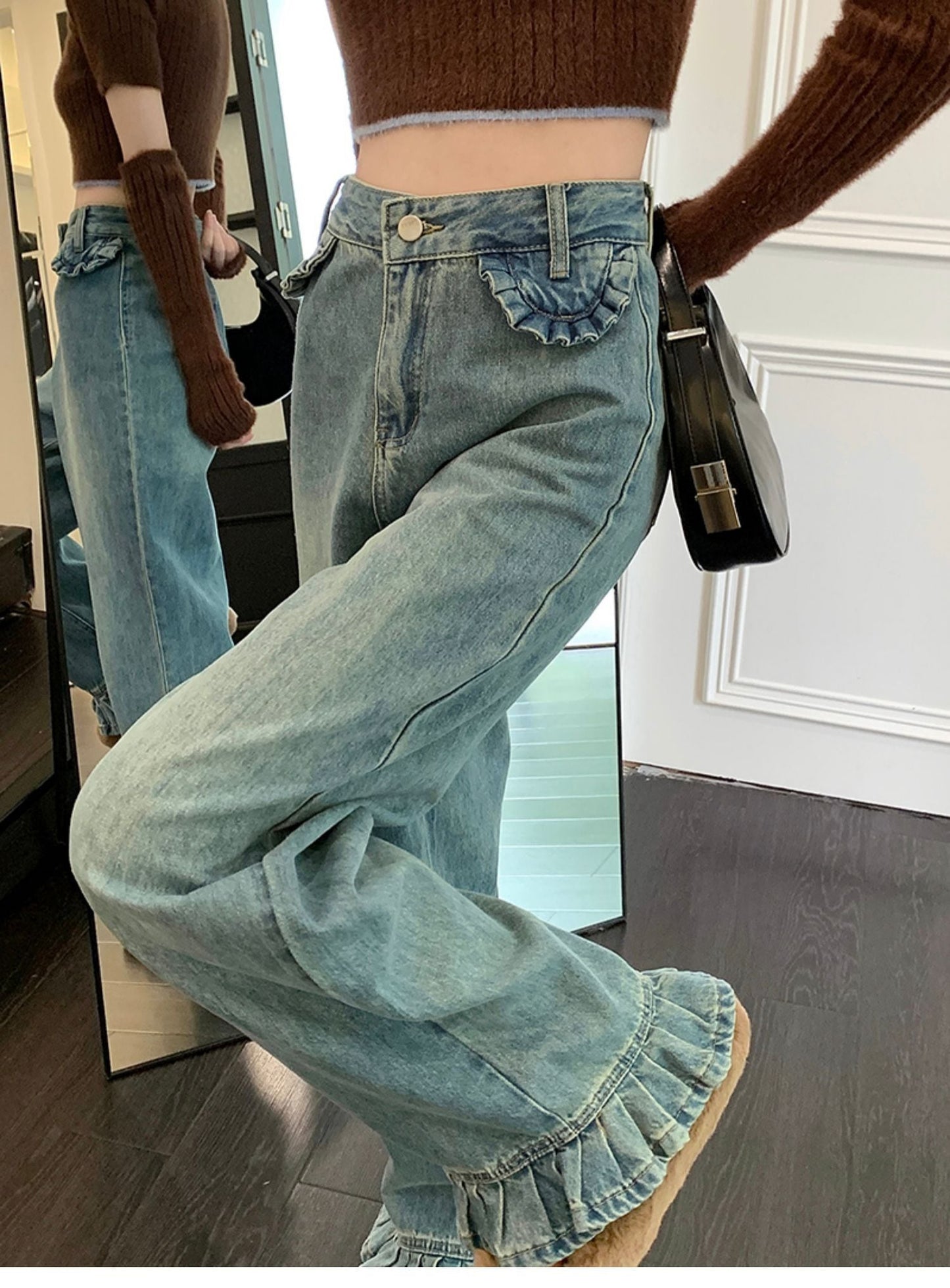 【bottoms】デニムガウチョパンツG20345