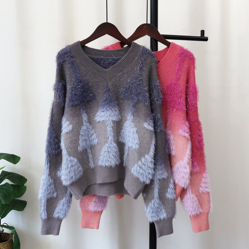 【tops】グラデーションニットセーター　M26943