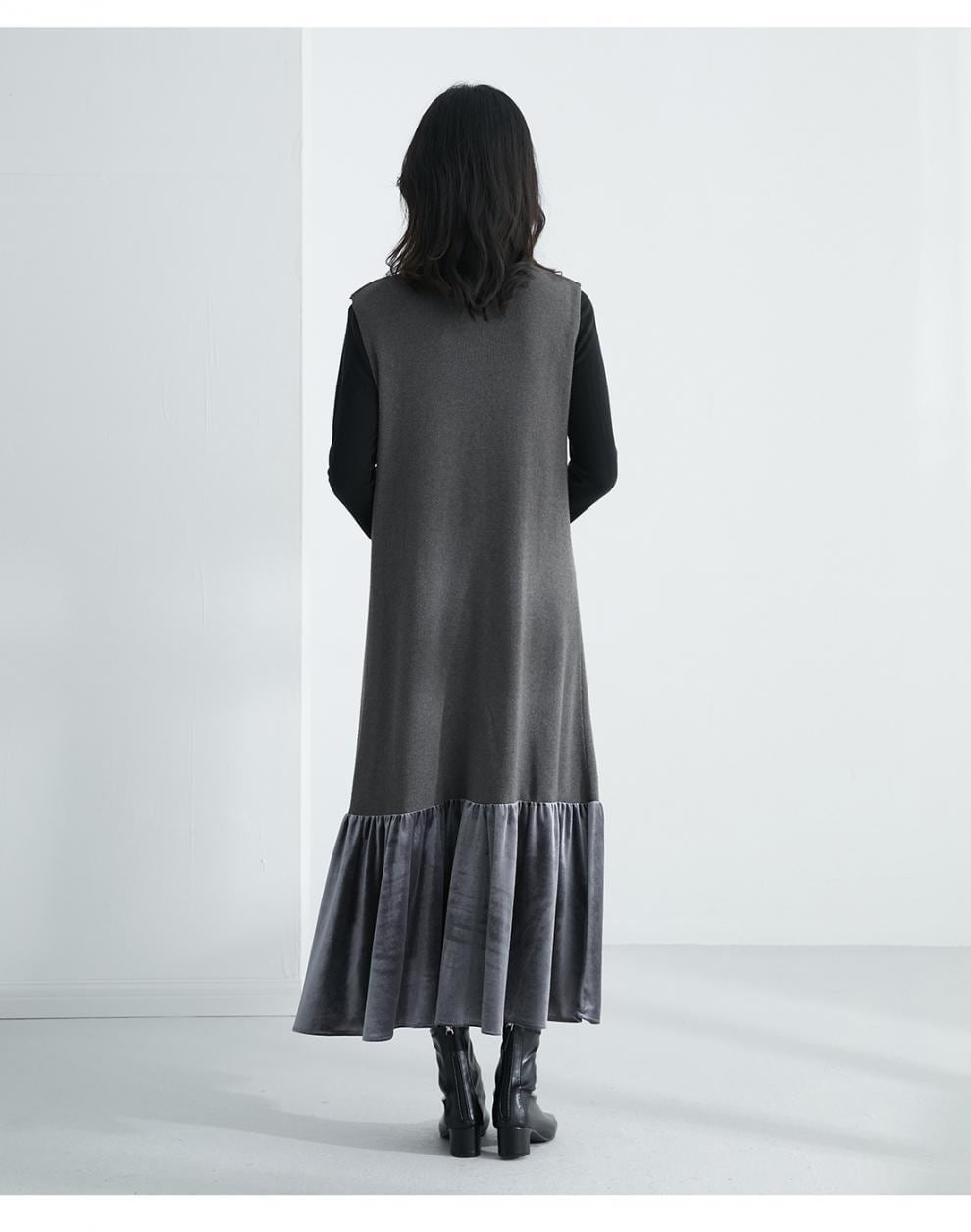 【dress】ドッキングノースリーブワンピース　N2900