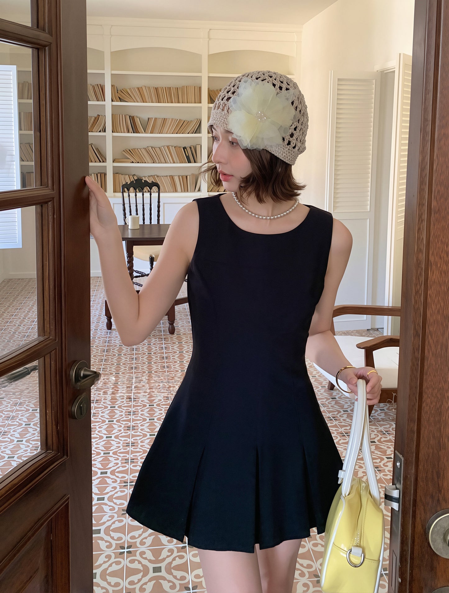 【dress】ノースリーブAラインワンピース Q8806