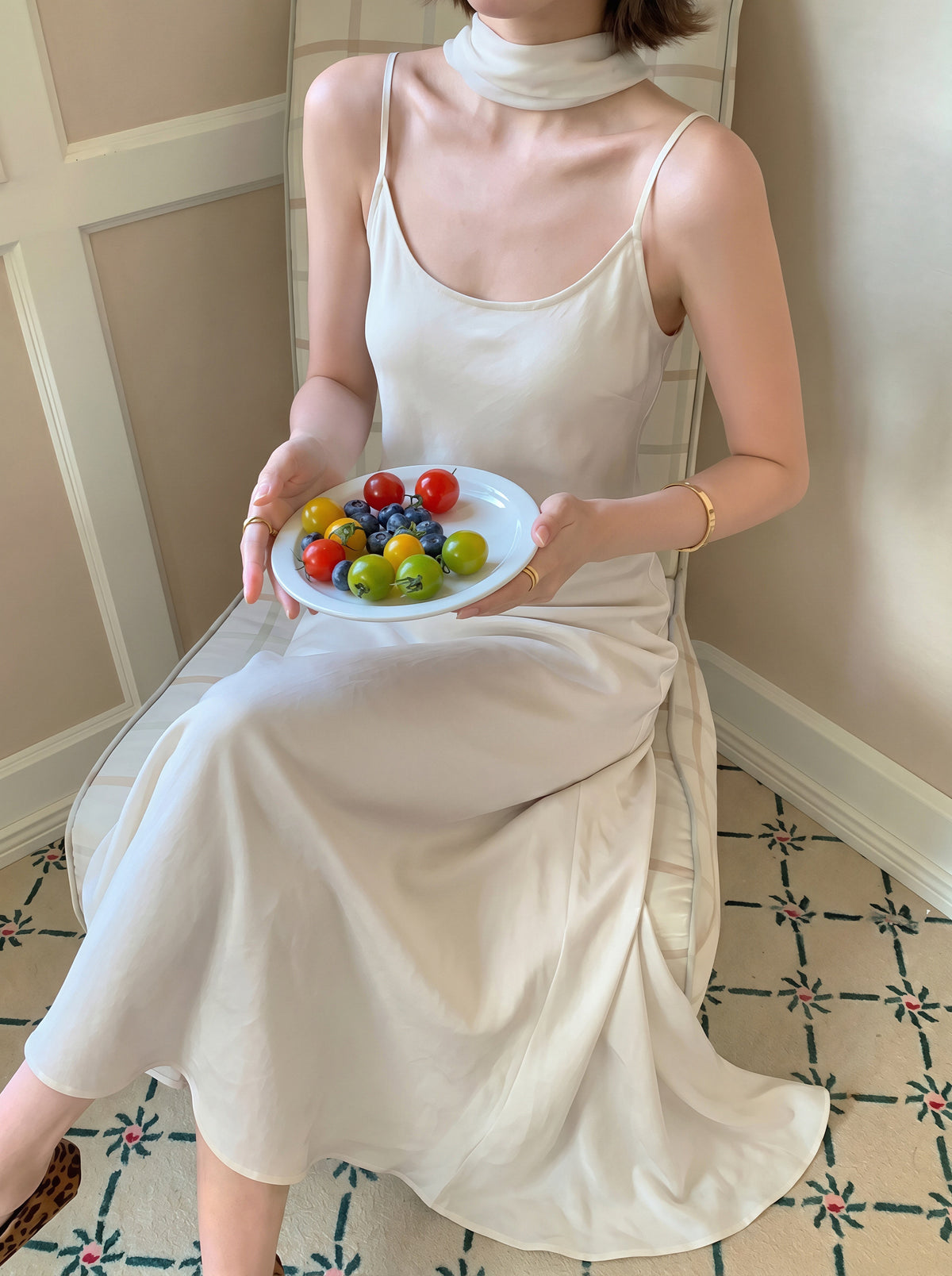 【dress】チョーカー付きロングキャミワンピース Q8823